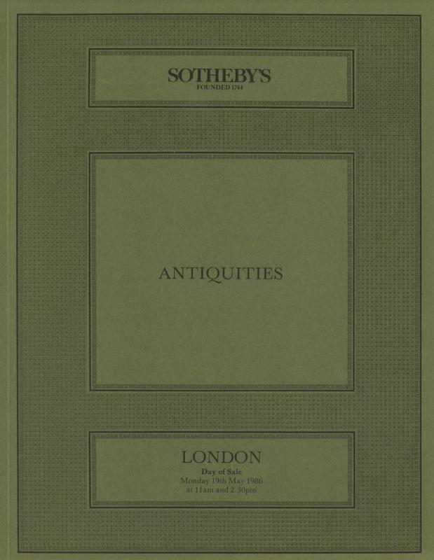 Egyptian, Middle Eastern, Greek, Etruscan, and Roman antiquities, also ancient glass and art reference books ... : Monday 19th May 1986 / Sotheby's cover
