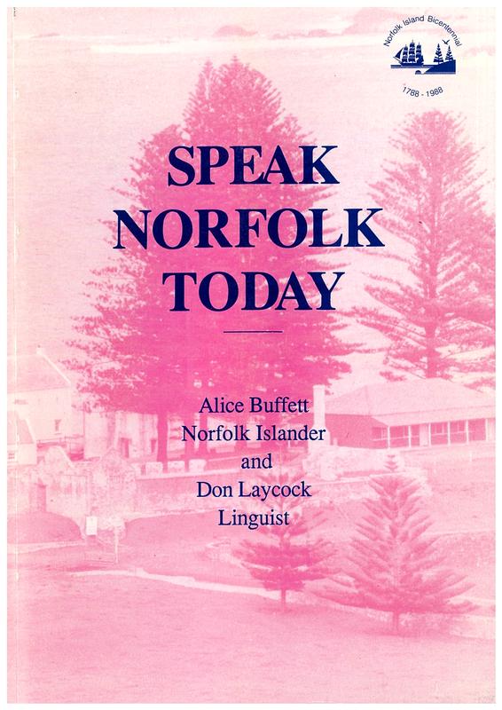 Speak Norfolk today / Alice Buffett and Don Laycock cover