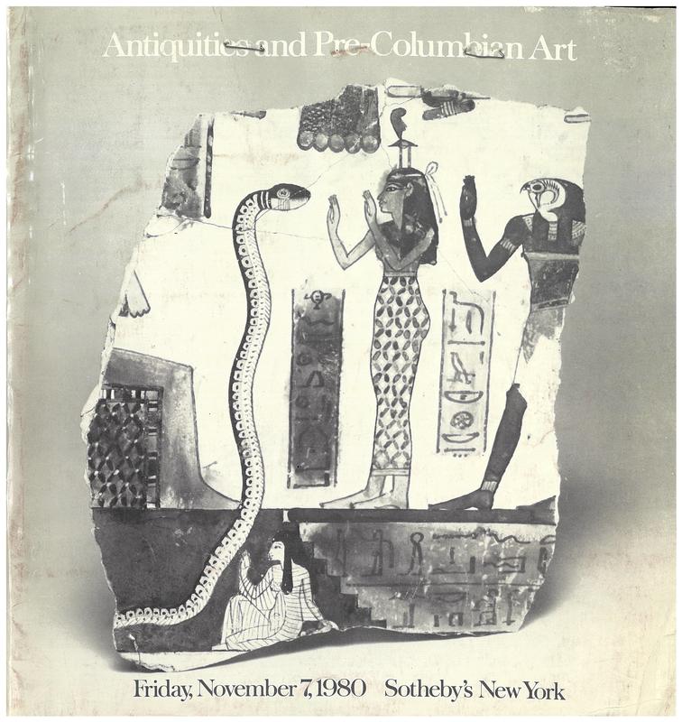 Egyptian, Greek, Roman, and western Asiatic antiquities and Pre-Columbian art ... : Friday, November 7, 1980 / Sotheby Parke Bernet cover