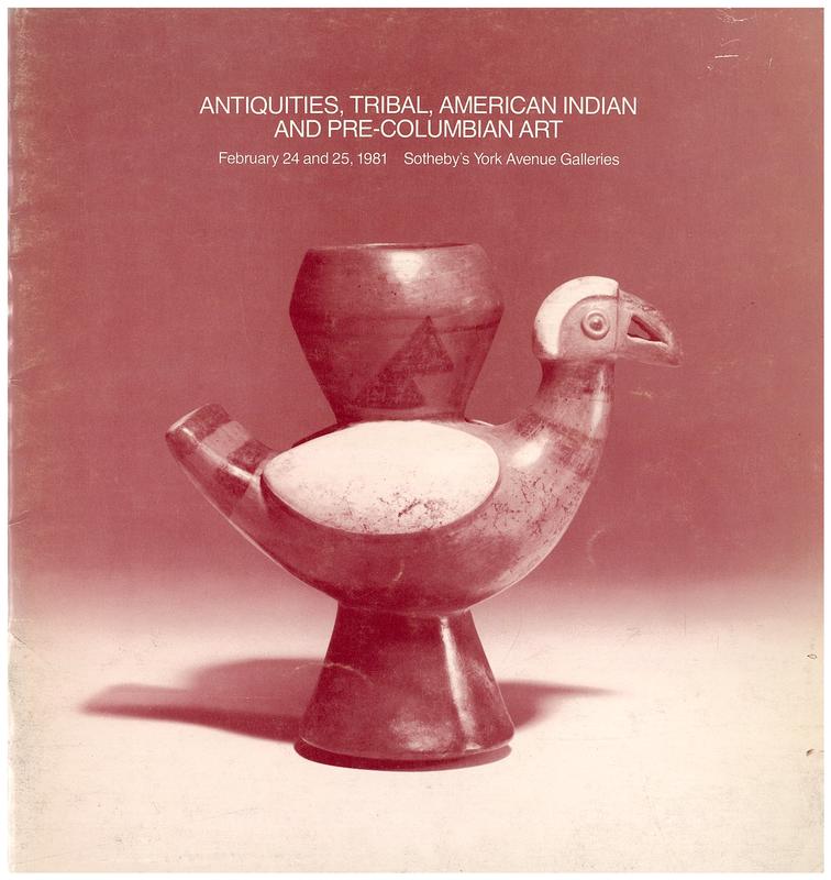 American Indian, African, Oceanic, and Pre-Columbian art, Egyptian, Classical, western Asiatic, Islamic and later antiquities ... : Tuesday, February 24, 1981 and Wednesday, February 25, 1981 / Sotheby Parke Bernet cover
