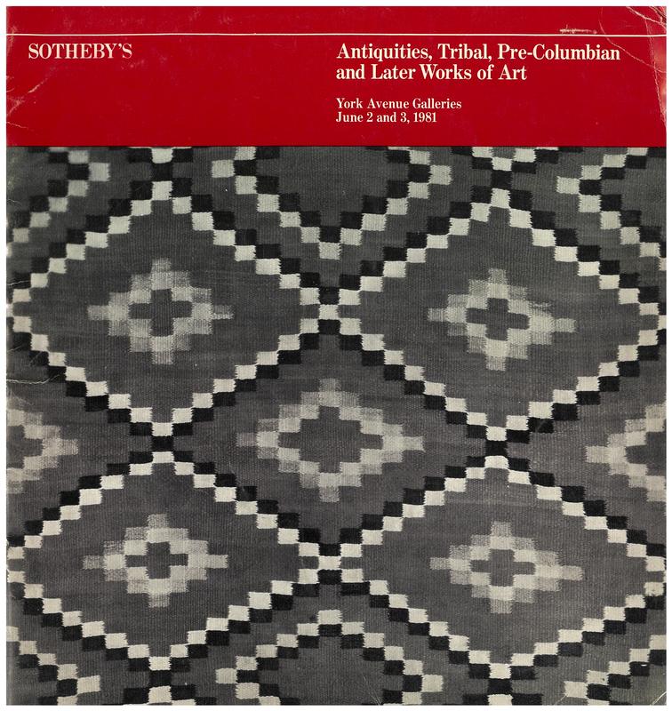 Pre-Columbian, American Indian, African and Oceanic art, Egyptian, Classical, western Asiatic, Islamic and later works of art ... : Tuesday, June 2, 1981 and Wednesday, June 3, 1981 / Sotheby Parke Bernet cover