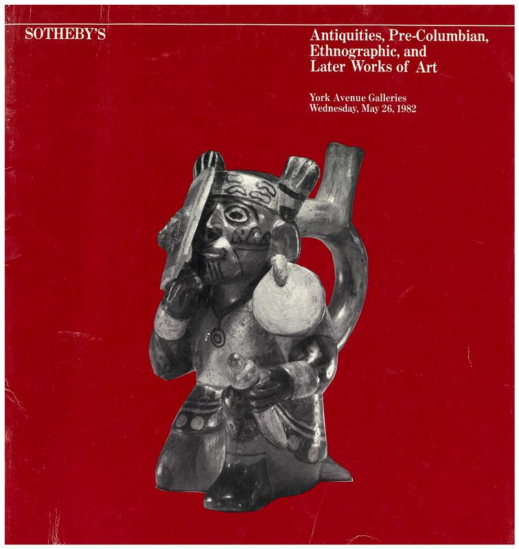 Pre-Columbian, American Indian, African and Oceanic art, Egyptian, Classical, western Asiatic, Islamic and later works of art ... : Wednesday, May 26, 1982 / Sotheby Parke Bernet cover