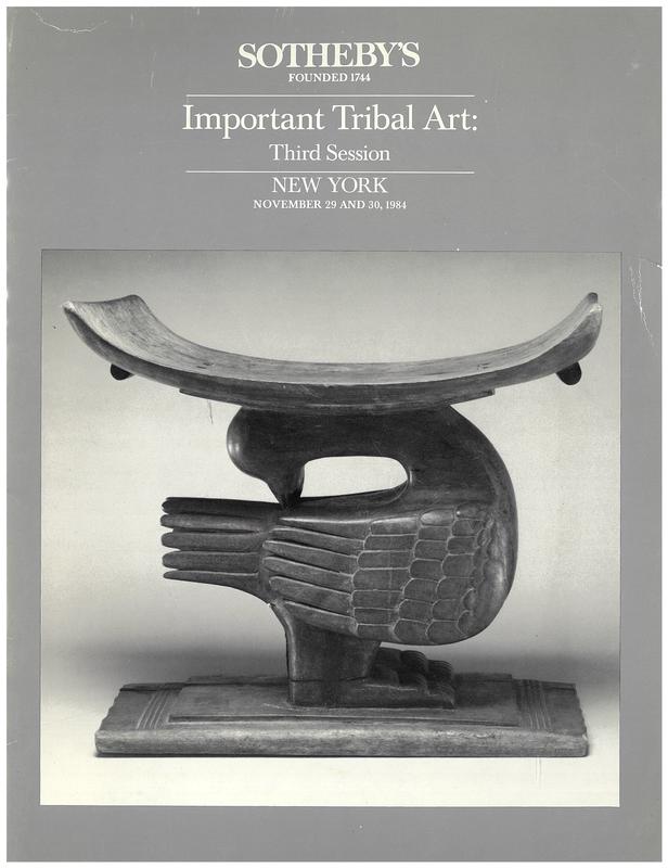 Important tribal art : third session ... : Thursday, November 29, 1984, and Friday, November 30, 1984 / Sotheby's cover