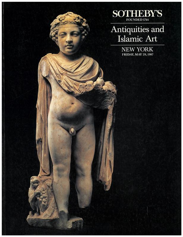 Egyptian, Greek, Etruscan, Roman and western Asiatic antiquities and Islamic works of art ... : Friday, May 29, 1987 / Sotheby's cover