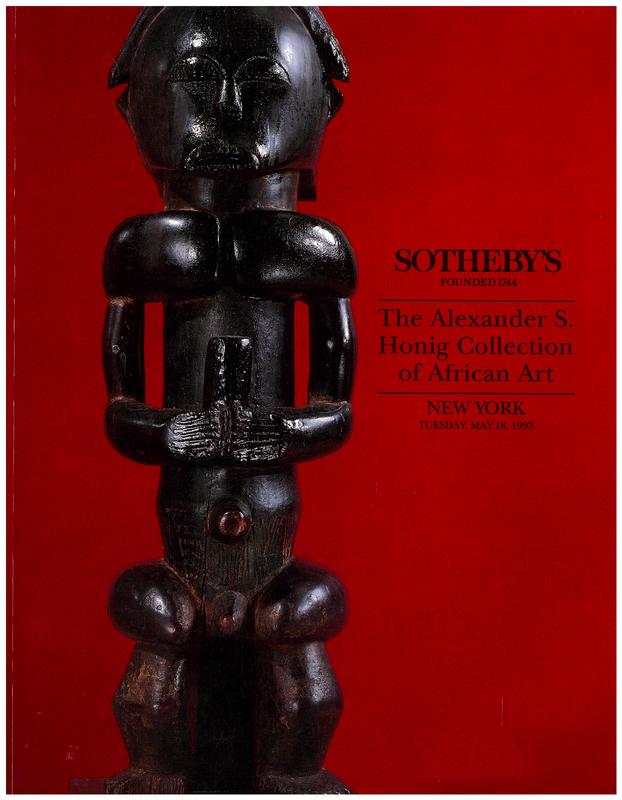 The Alexander S. Honig collection of African art ... : Tuesday, May 18, 1993 / Sotheby's cover
