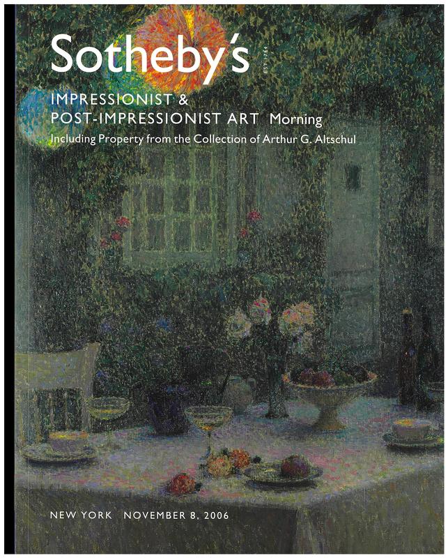 Impressionist and post-Impressionist art, morning : including property from the collection of Arthur G. Altschul : New York, Wednesday,  November 8, 2006 / Sotheby's cover