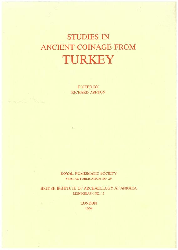 Studies in ancient coinage from Turkey cover