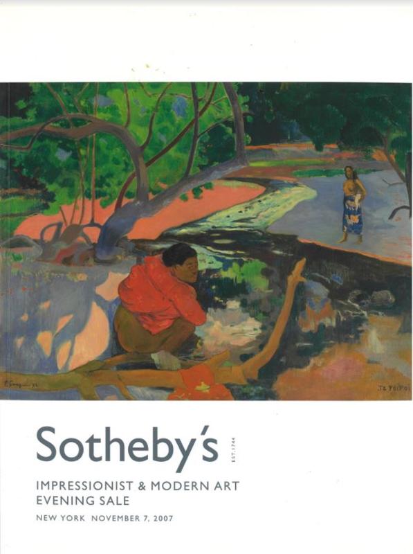Impressionist and modern art evening sale : New York, Wednesday, November 7, 2007 / Sotheby's cover