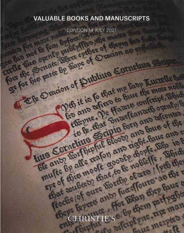 Valuable books and manuscripts : Wednesday 14 July 2021 / Christie's cover