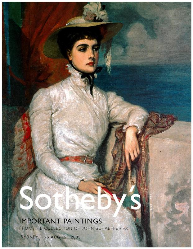 Important paintings from the collection of John Schaeffer A.O. : Sydney, Monday, 25 August 2003 / Sotheby's cover