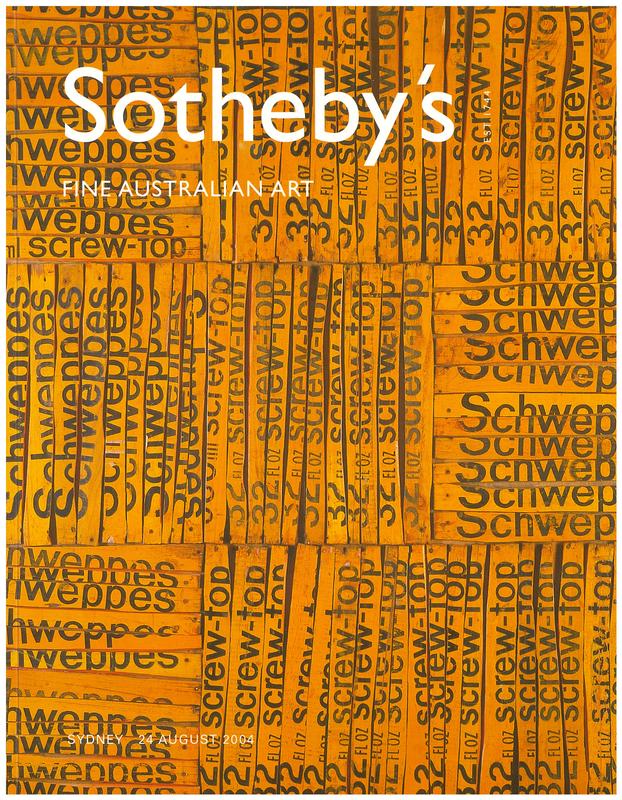 Fine Australian art : Sydney, Tuesday, 24 August 2004 / Sotheby's cover