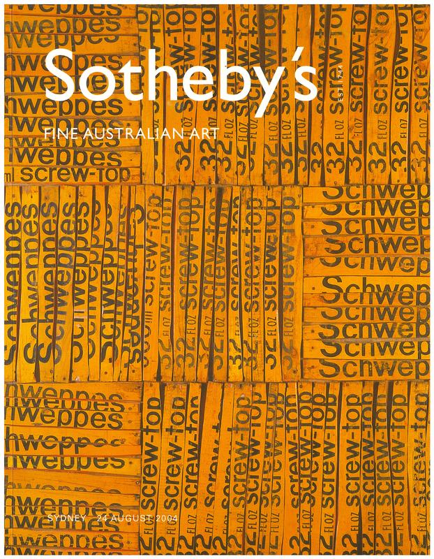 Fine Australian art : Sydney, Tuesday, 24 August 2004 / Sotheby's cover