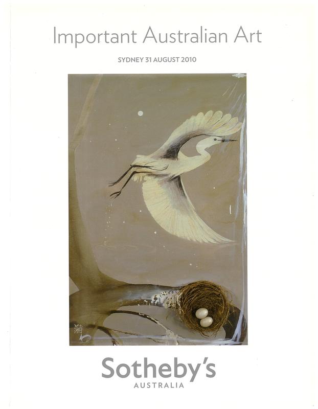 Important Australian art : auction in Sydney, 31 August 2010 / Sotheby's cover