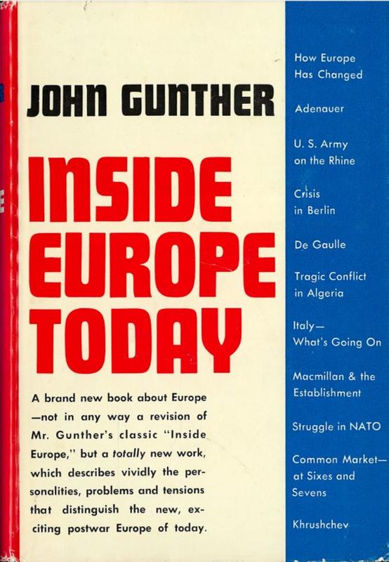 Inside Europe today / John Gunther cover