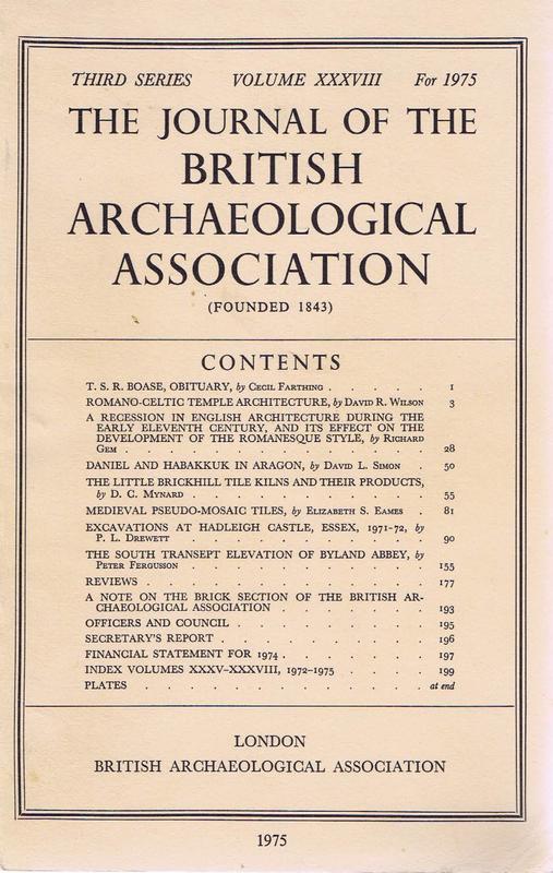 Journal of the British Archaeological Association cover
