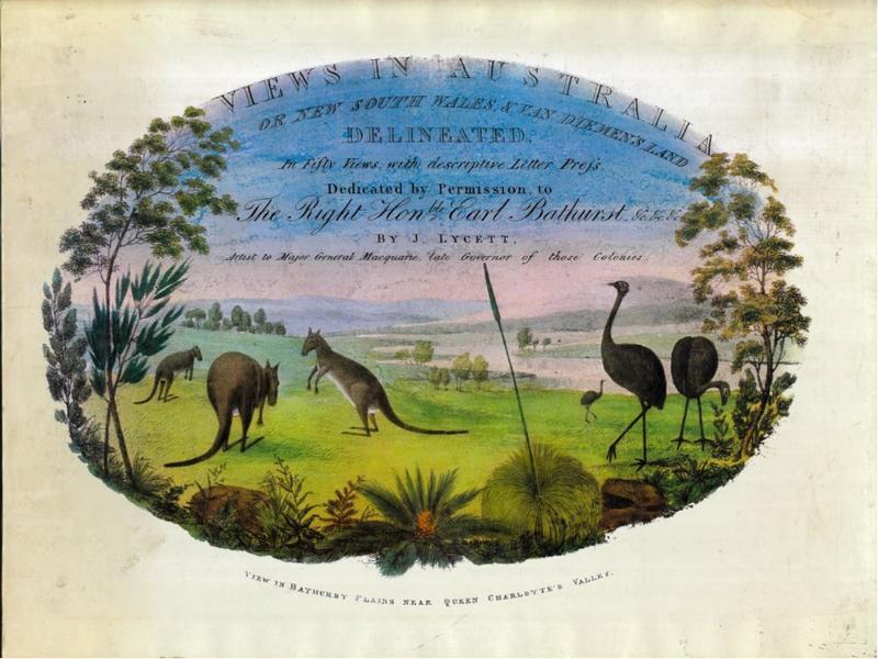 Views in Australia, or New South Wales & Van Diemen's Land delineated in fifty views : with descriptive letter press / by J. Lycett cover