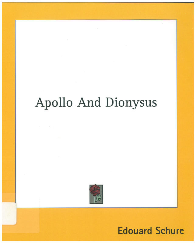 Apollo and Dionysus / Edouard Schure cover