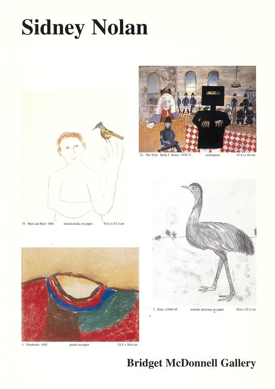 Sidney Nolan : works on paper : 10 to 28 November 1999 / Bridget McDonnell Gallery cover