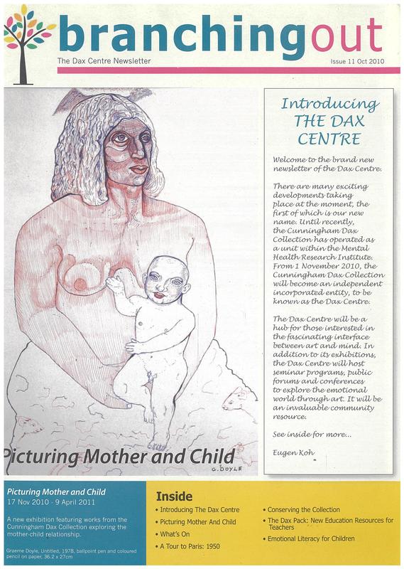 Branching out : the Dax centre newsletter cover