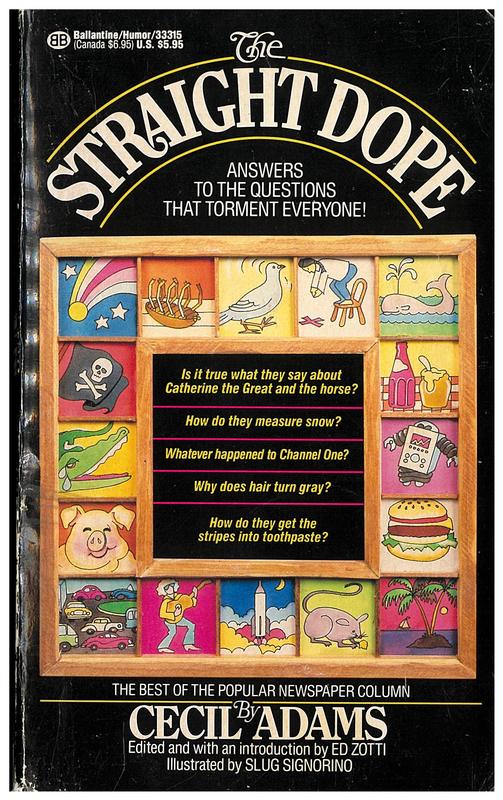 The straight dope : a compendium of knowledge / by Cecil Adams ; edited and with an introduction by Ed Zotti ; illustrated by Slug Signorino cover
