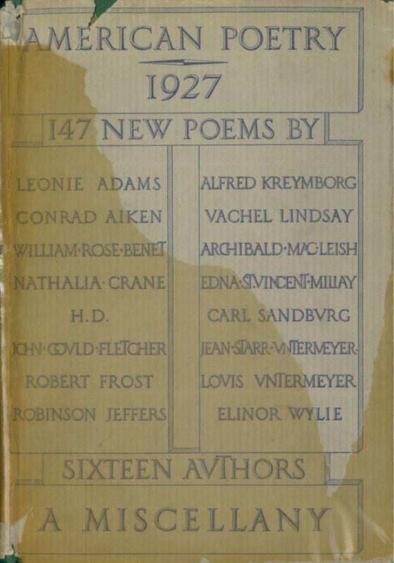 American poetry 1927 : a miscellany cover