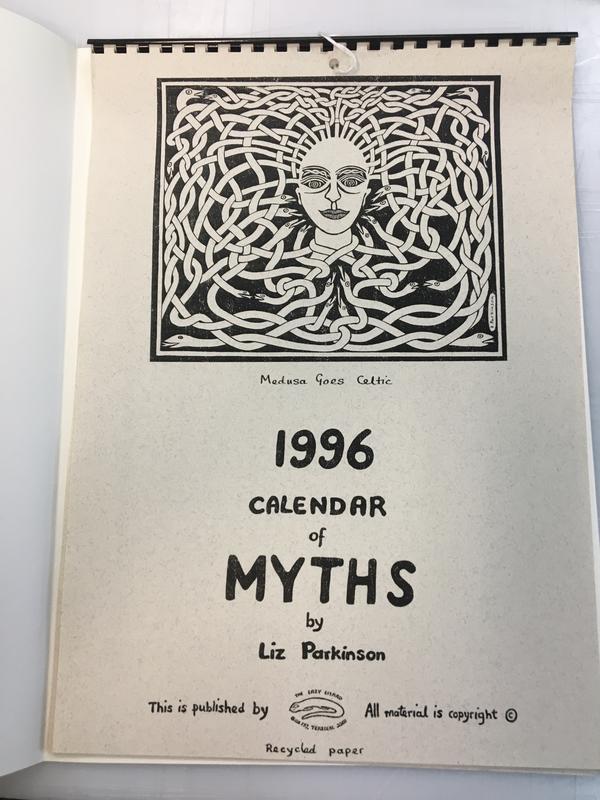 1996 calendar of myths / by Liz Parkinson cover
