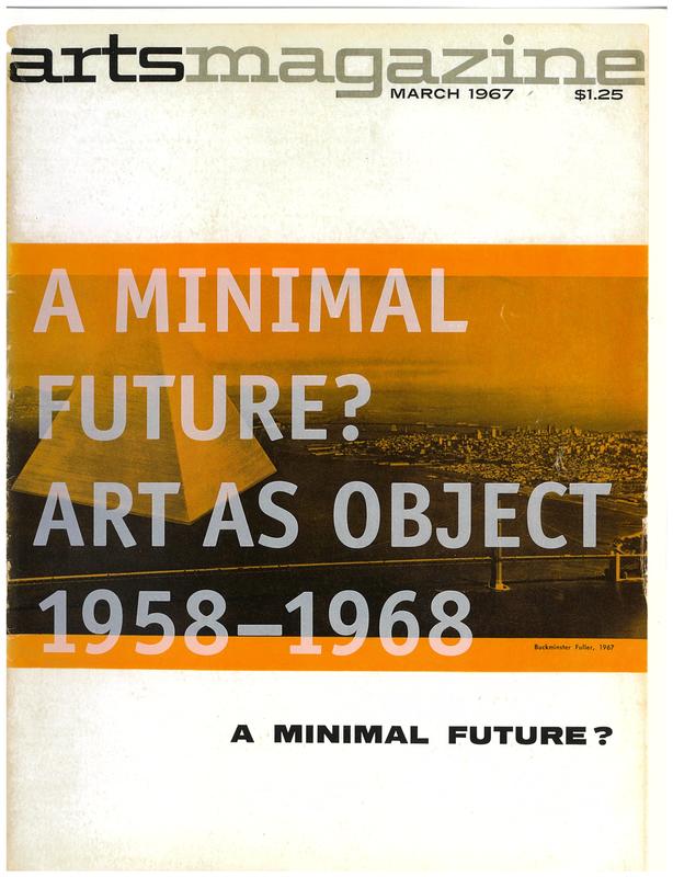 A minimal future? : art as object 1958-1968 / Ann Goldstein cover