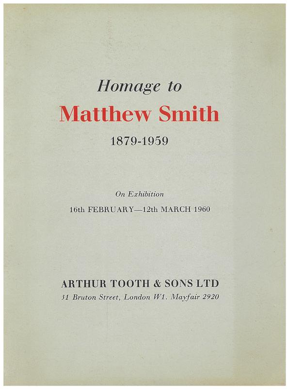 Matthew Smith : a loan exhibition cover