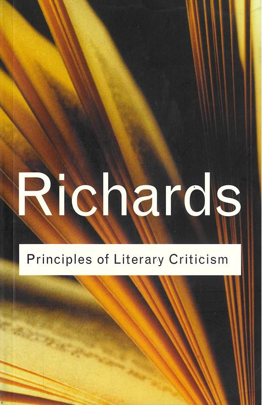 Principles of literary criticism / I. A. Richards cover