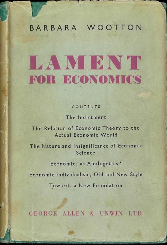 Lament for economics / by Barbara Wootton cover