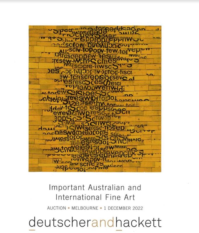 Important Australian and international fine art : lots 1-98 : auction, Melbourne, 1 December 2022 / Deutscher and Hackett cover
