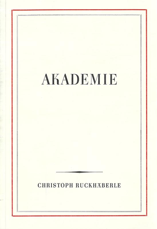 Akademie / Christoph Ruckhaberle cover