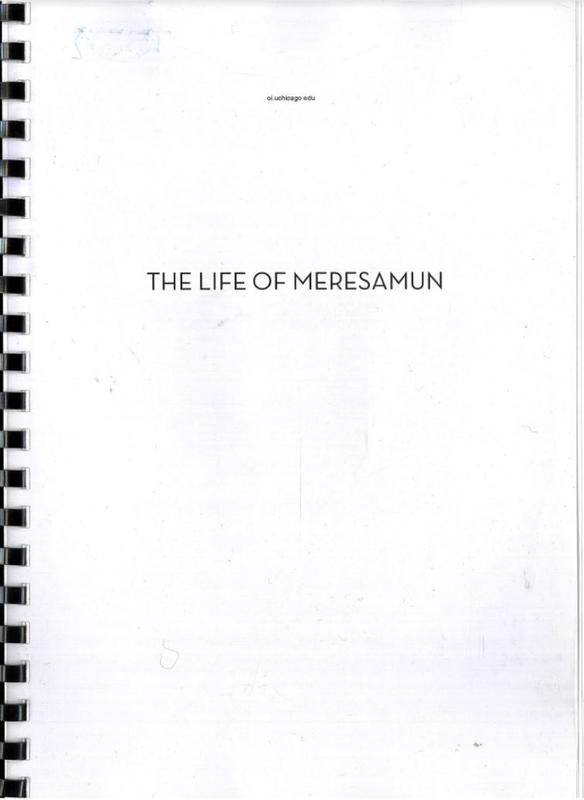 The life of Meresamun : a temple singer in ancient Egypt / edited by Emily Teeter and Janet H. Johnson cover