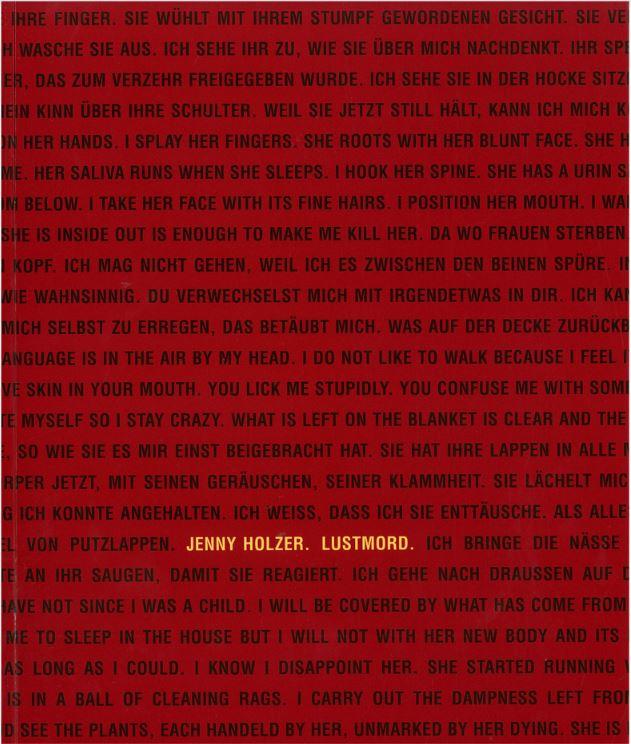 Jenny Holzer : Lustmord cover
