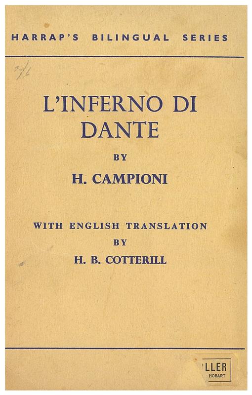 Dante's Inferno : selected cantos and episodes / translated and annotated by H. B. Cotterill cover