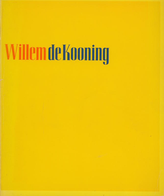 Willem De Kooning / Thomas B. Hess cover