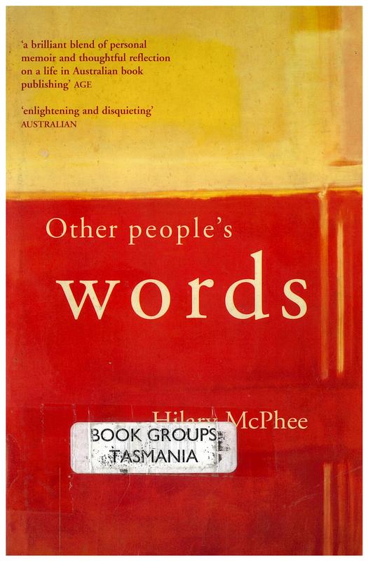 Other people's words / Hilary McPhee cover