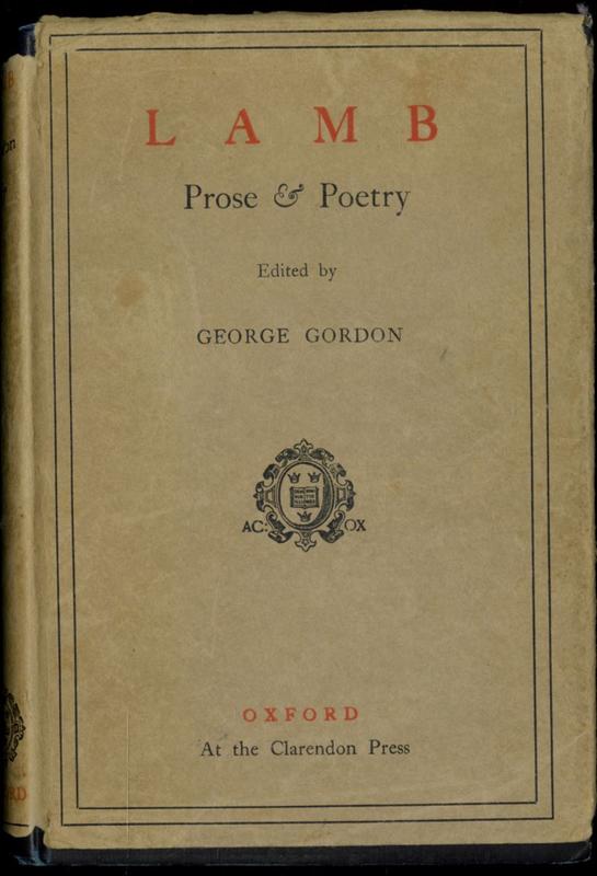 Charles Lamb : prose & poetry / with essays by Hazlitt & De Quincey ; introduction by George Gordon cover