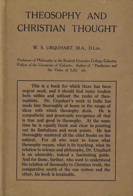 Theosophy and Christian thought / by W. S. Urquhart cover