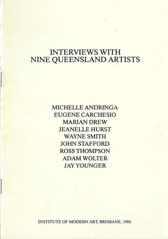Interviews with nine Queensland artists / edited by Bob Lingard cover