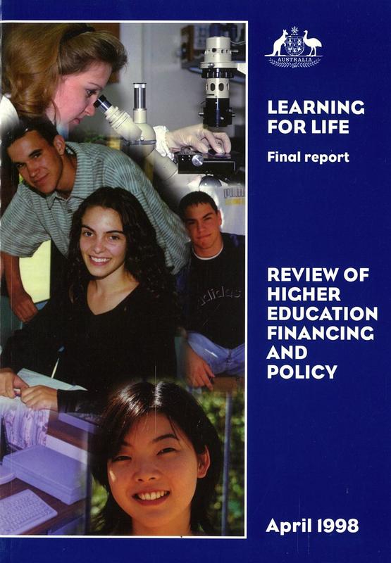 Learning for life : final report / Review of Higher Education Financing and Policy cover
