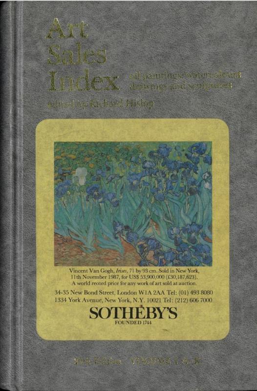 The art sales index 1987/88 : volume I : oil paintings, watercolours and drawings : artists A-K / [edited by Richard Hislop] cover