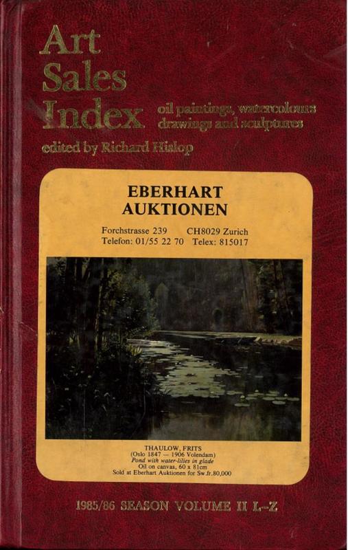 The art sales index 1985/86 : volume II : oil paintings, watercolours and drawings : artists L-Z : sculptures, bronzes and three dimensional works of art : artists A-Z / [edited by Richard Hislop] cover