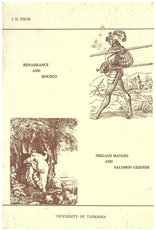 Renaissance and Rococo : the Swiss painter-poets Niklaus Manuel and Salomon Gessner / J. H. Tisch cover