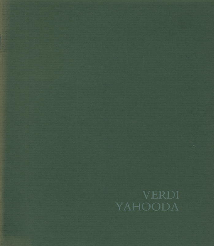 Verdi Yahooda : making arrangements : installation of photoworks cover