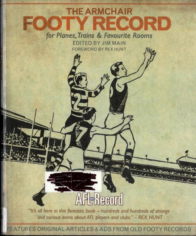 The armchair footy record : for planes, trains & favourite rooms / edited by Jim Main cover