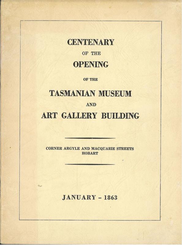 Centenary of the opening of the Tasmanian Museum and Art Gallery building cover