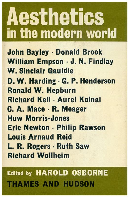 Aesthetics in the modern world / edited by Harold Osborne cover