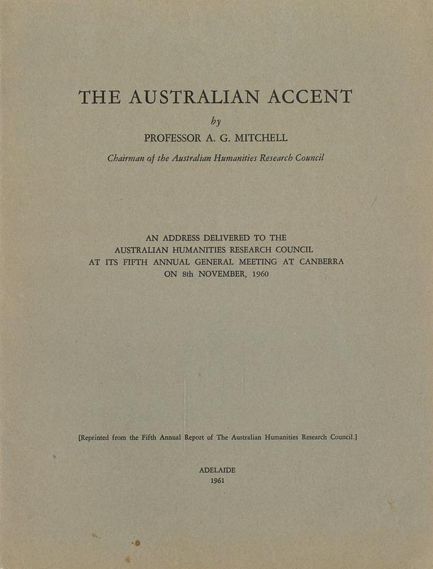 The Australian accent / by A. G. Mitchell cover