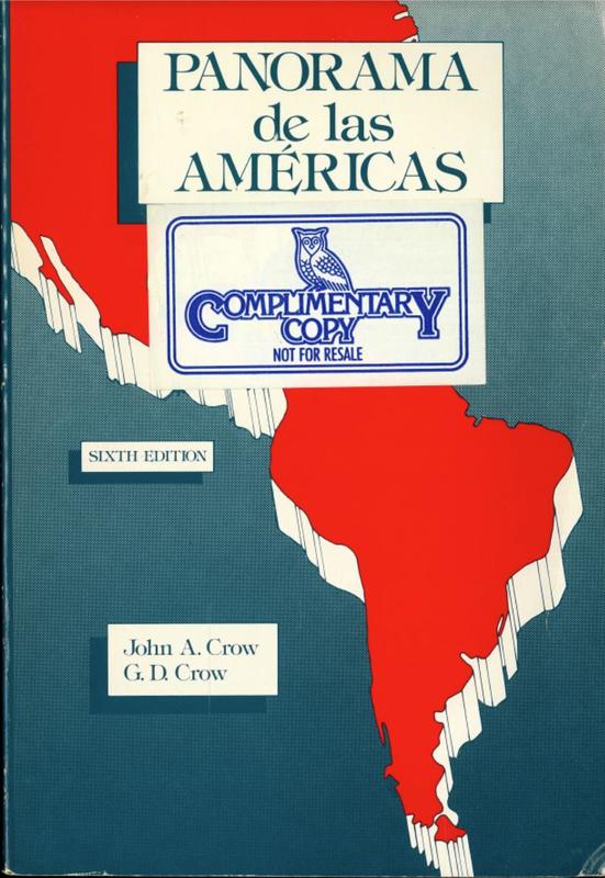 Panorama de las Americas / John A. Crow, George D. Crow cover